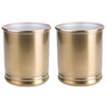 Soft Brass Metal Round Trash Can 2 Pack B691