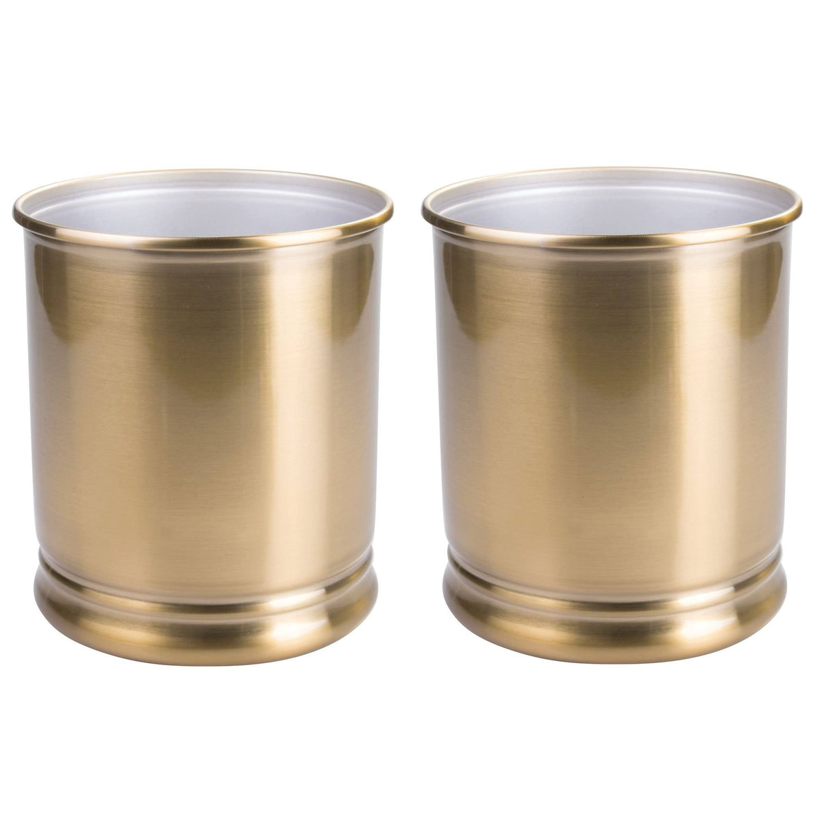 Soft Brass Metal Round Trash Can 2 Pack B691