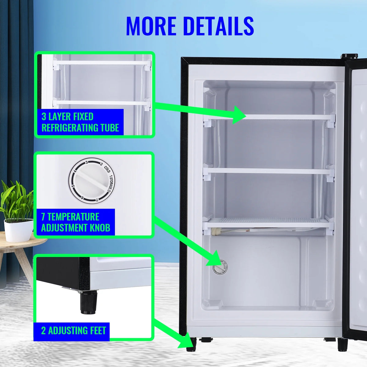 Single Door Compact Upright Freezer 3.2 Cu.Ft G7655