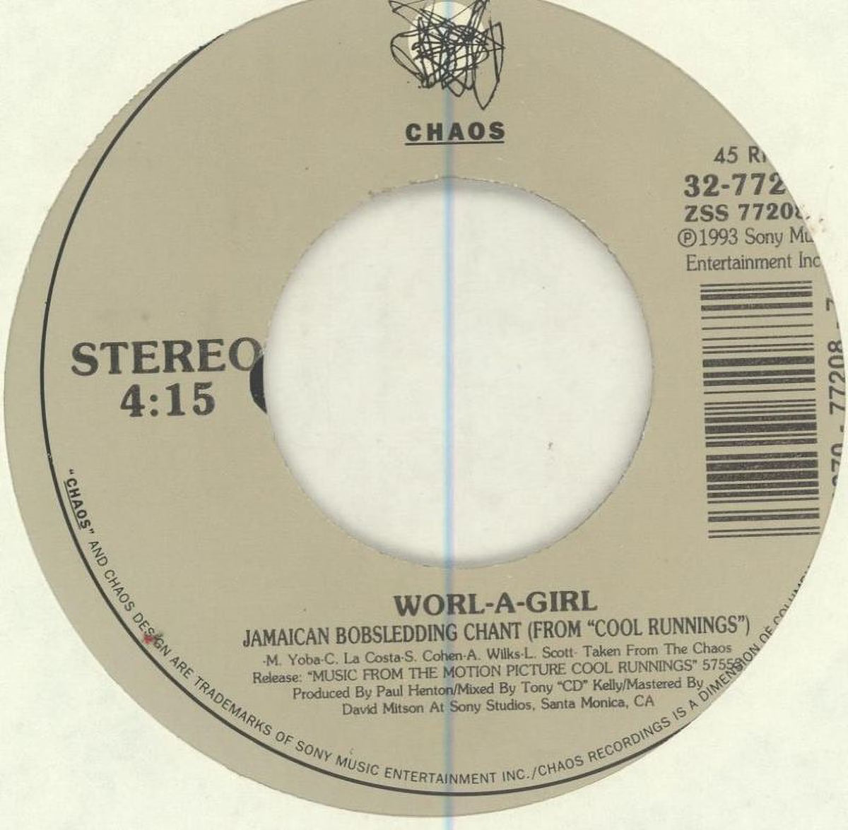 Jamaican Bobsledding Chant 7" B474177