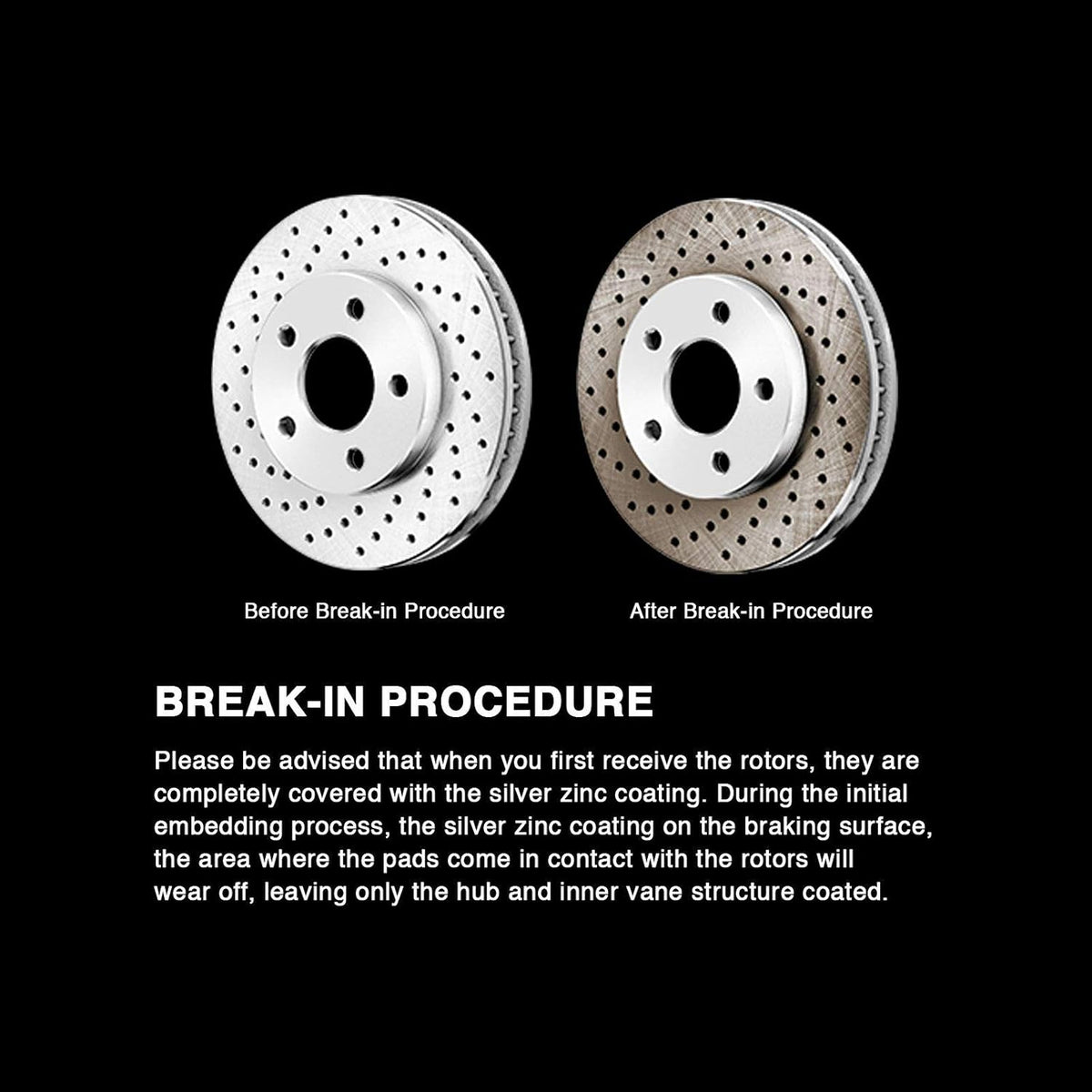 Rear Silver Zinc Cross Drilled Brake Rotors Kit + Semi-Metallic Brake Pads C327