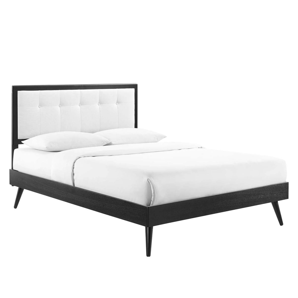 Twin Wood Platform Bed with Splayed Legs C2437