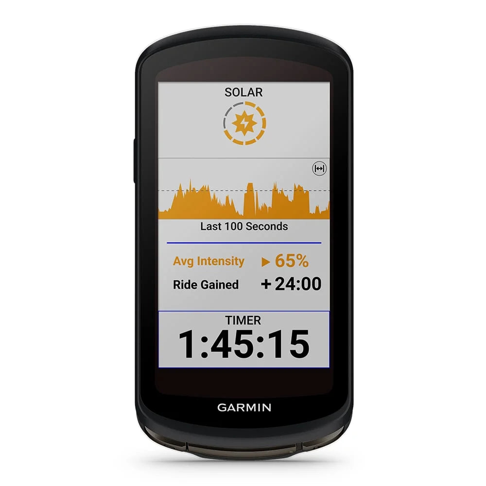 Garmin Edge 1040 Solar GPS Bike Computer with Speed Sensor 2, Cadence Sensor 2, HRM-Dual, White Silicone Case, & Mounts Z858