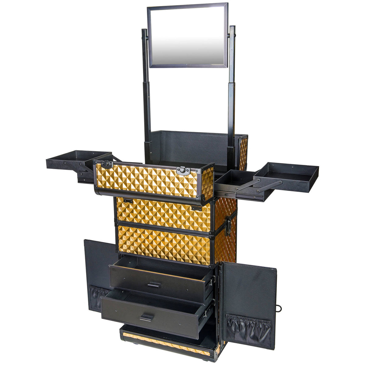 Gold Rolling Train Case Trolley Case V599