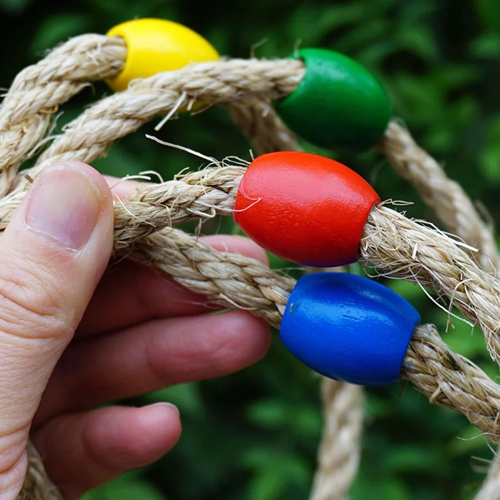 10 PCS Wooden Ring Toss Game Toy X68581