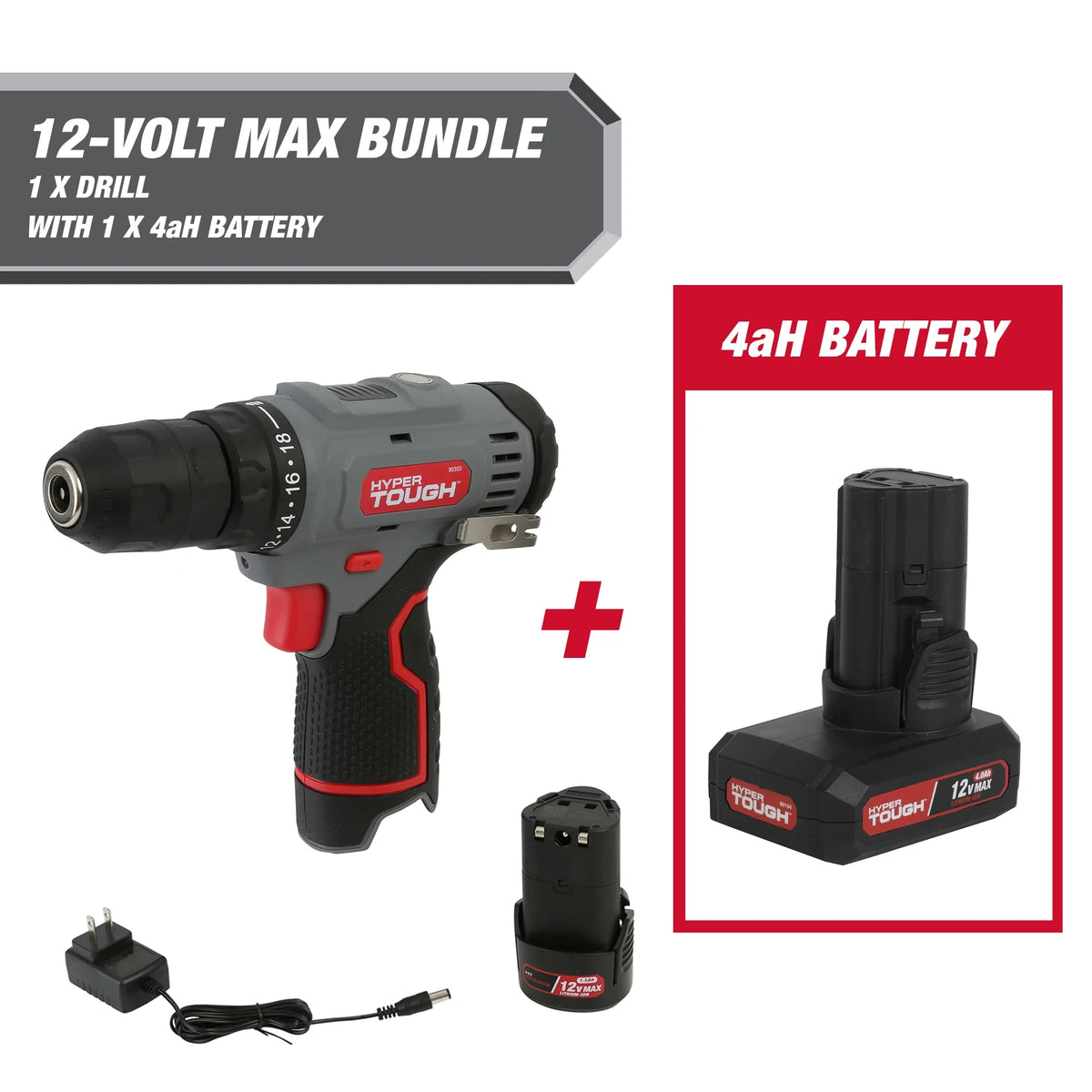 12-Volt Cordless Drill with 4 Ah Battery J509