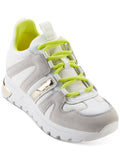 Beige Metallic Round Toe Wedge Lace-Up Athletic Sneakers 7.5 M Y863