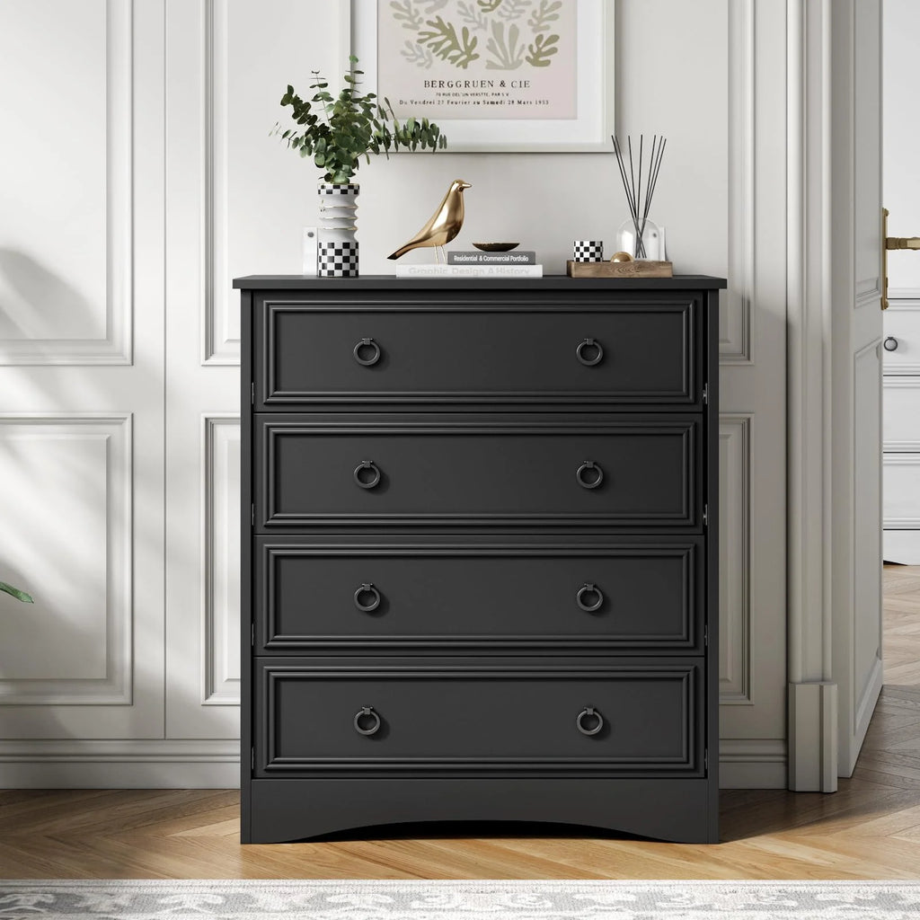 4 Drawer Gray Wood Dresser L601