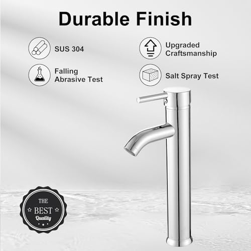 Chrome Single Handle One Hole Vessel Sink Faucet W41343