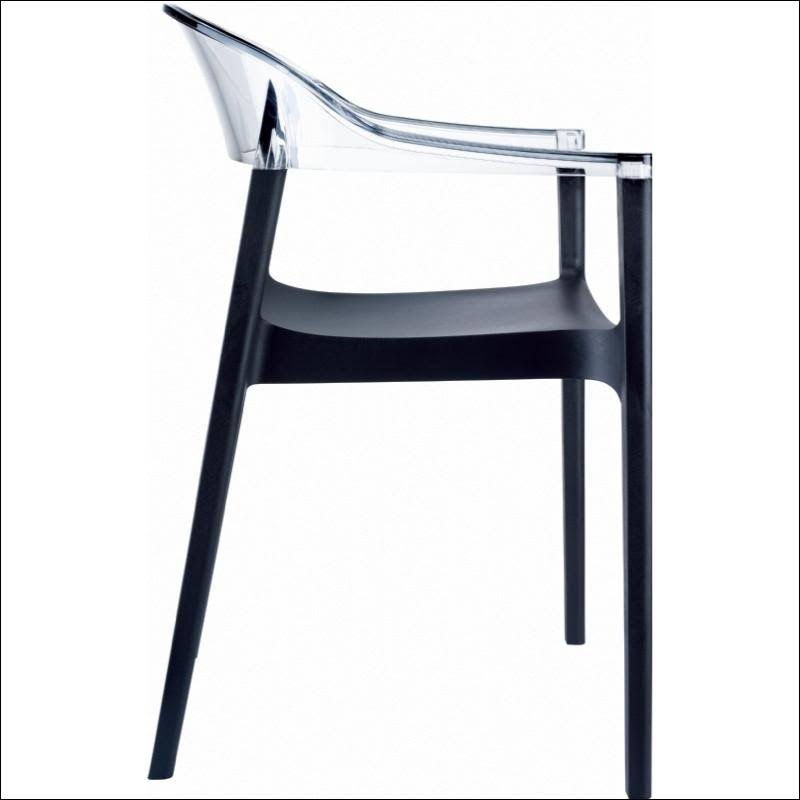 Black Transparent Dining Chair, Set of 4 J11502