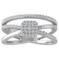 14K White Gold Lab Grown Diamond Cross Ring N5773
