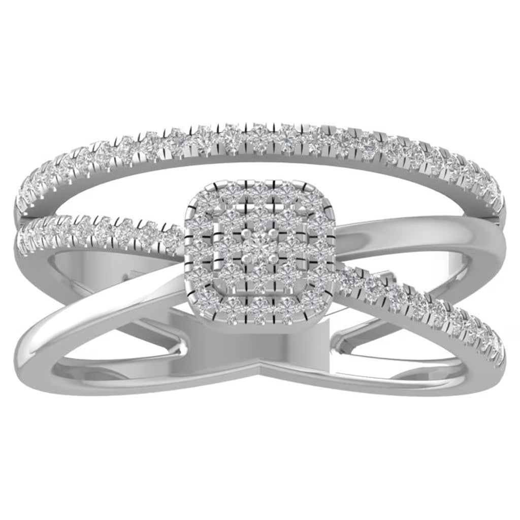 14K White Gold Lab Grown Diamond Cross Ring N5773