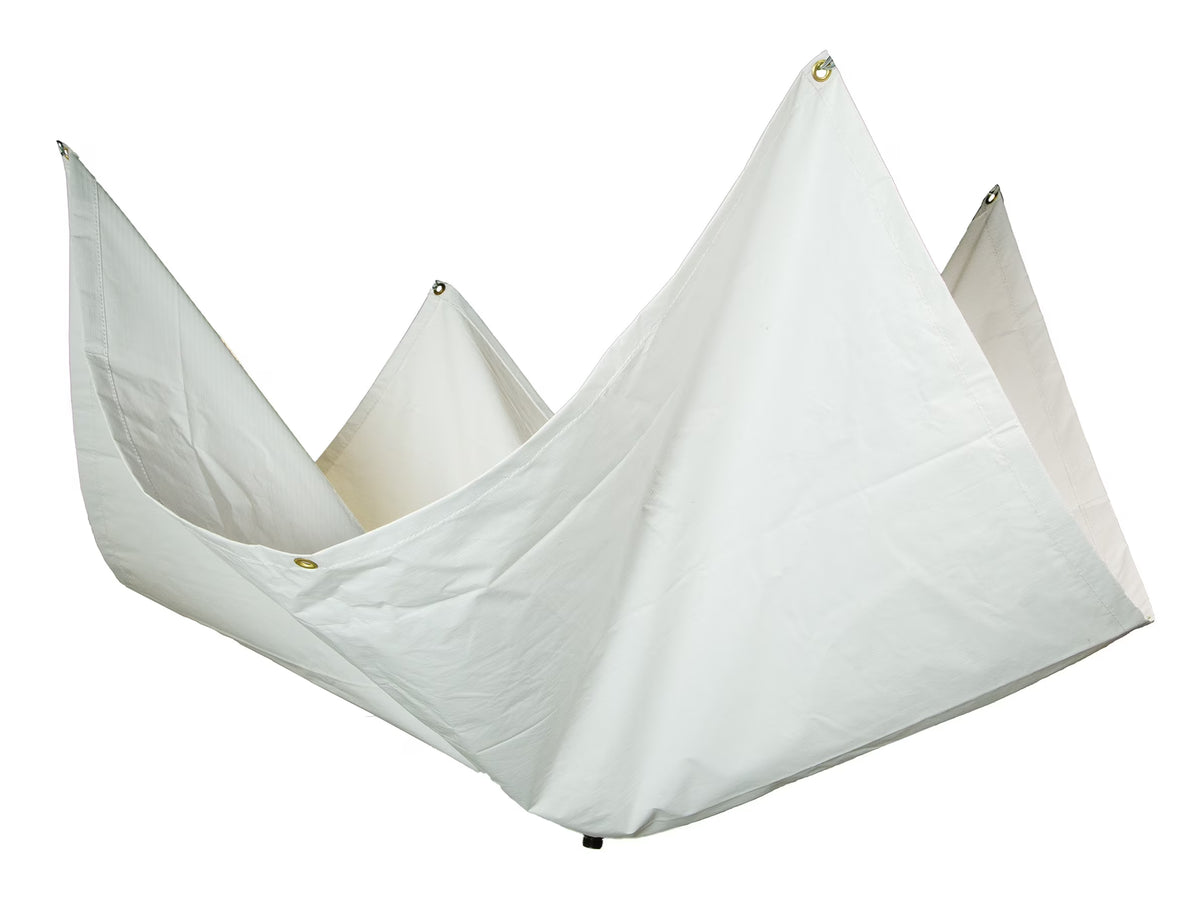 5' x 5' White Vinyl Coated Waterproof Drain Tarp with Heavy Duty Grommets H92046