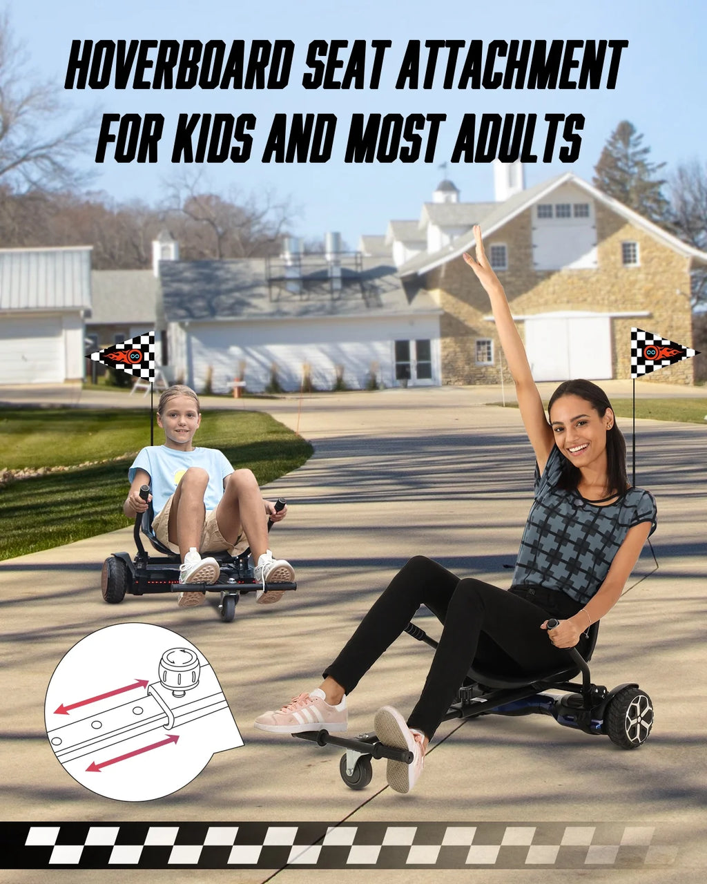 Black Hoverboard Seat Attachment S741