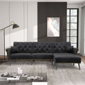Velvet Convertible Sleeper Sectional Sofa Y311132