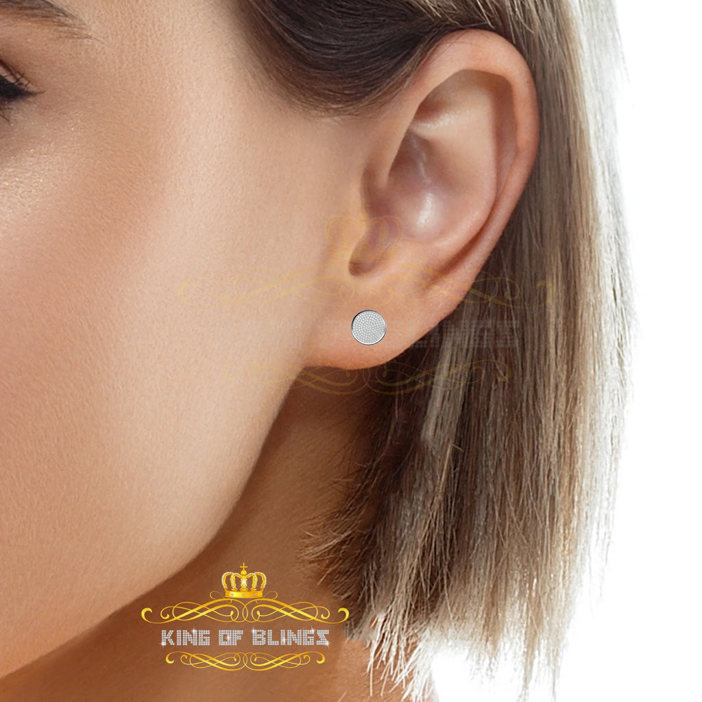 925 Sterling Silver White Hip Hop Stud Earrings N557319
