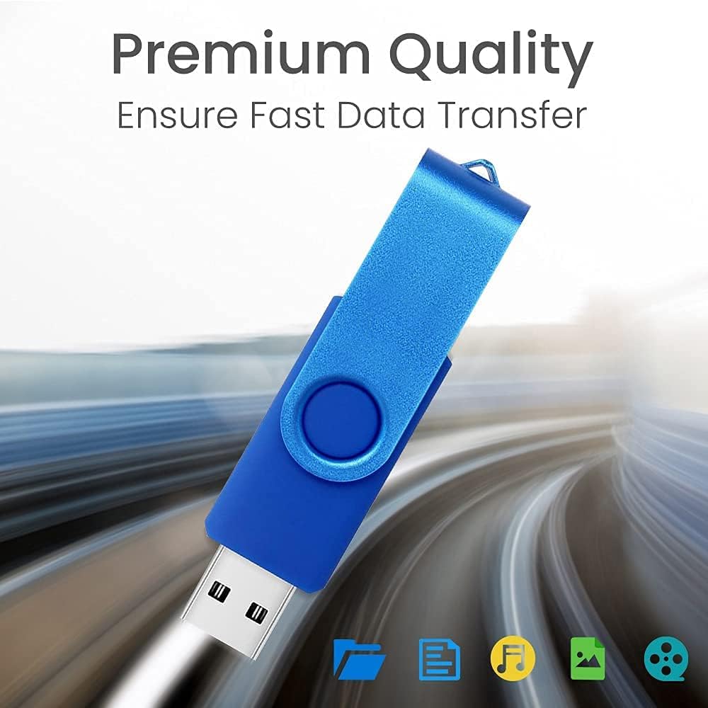 2GB 20 Pack Blue USB 2.0 Flash Drives with Lanyards A7537