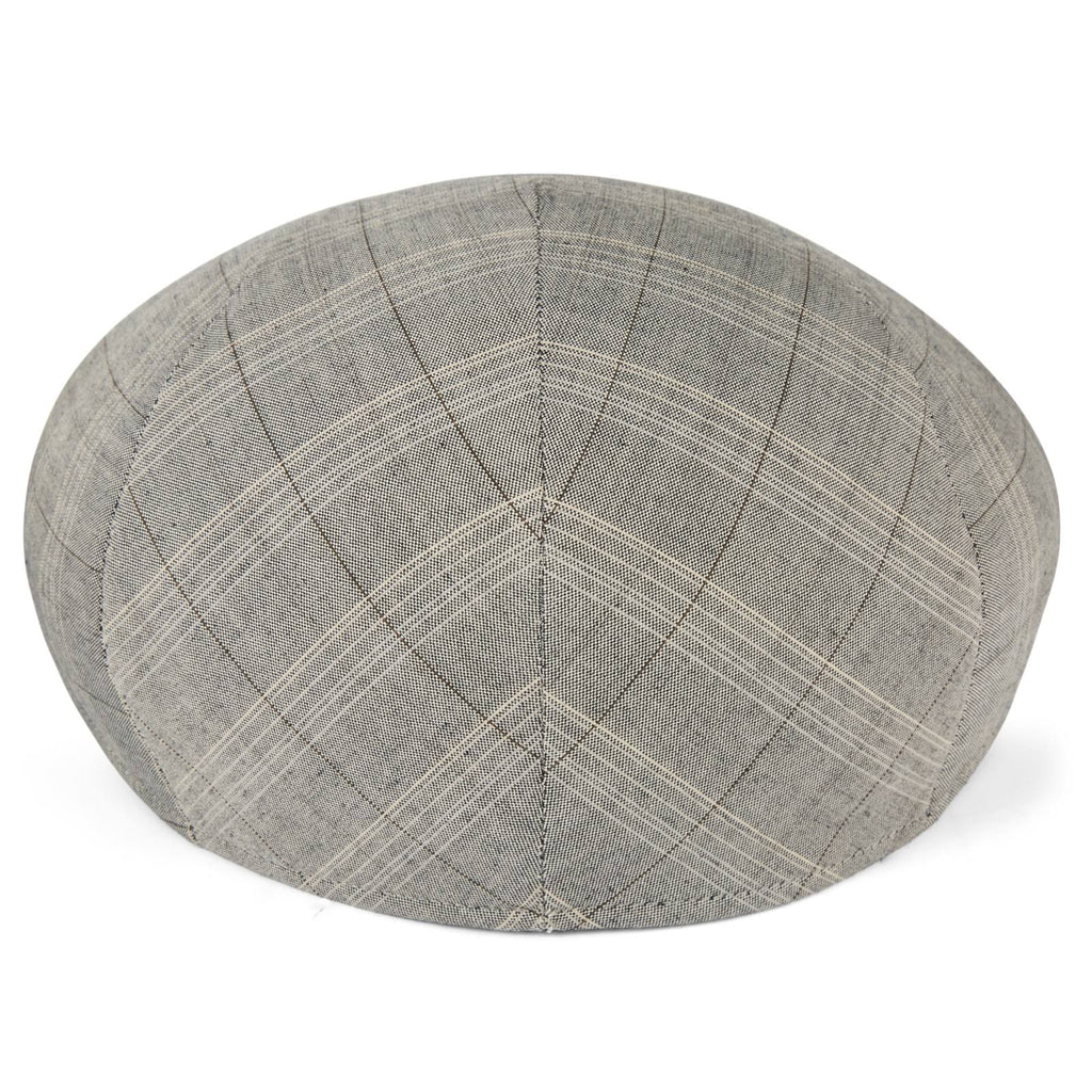 Grey Plaid Flat Cap J247