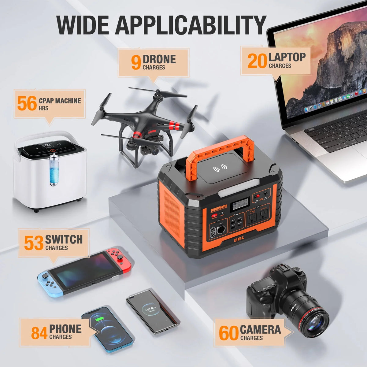 1000W 999Wh Portable Power Station A7036