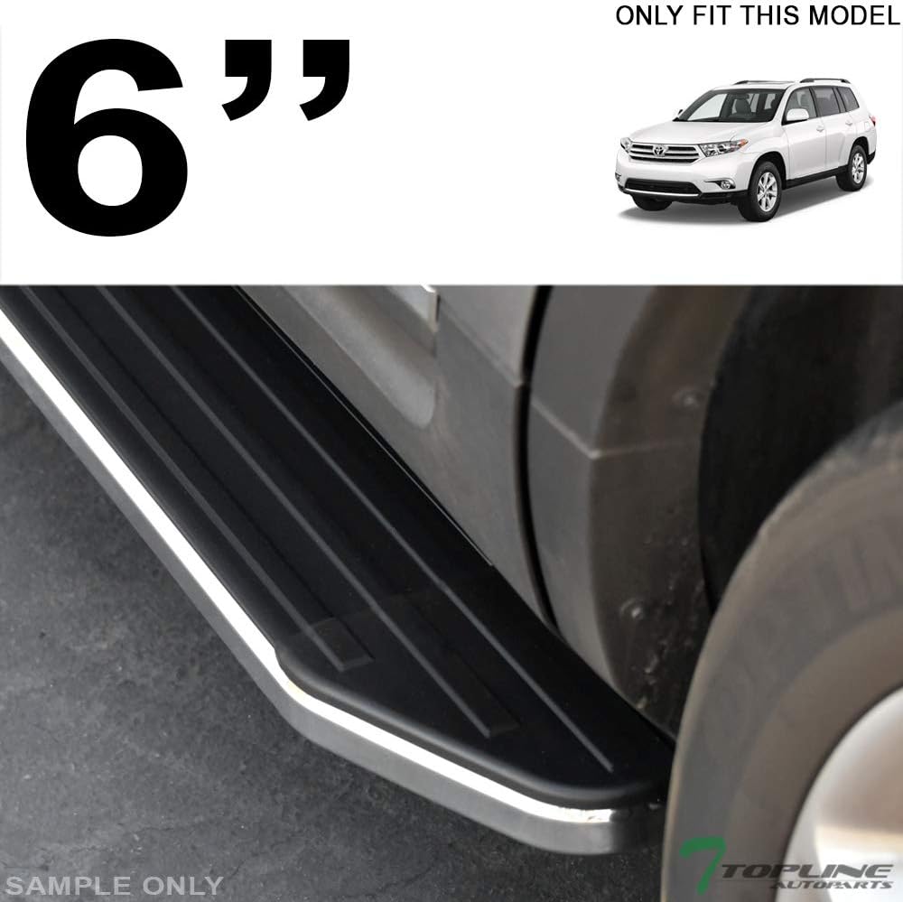6" Black Aluminum Side Step Rail Running Boards P7128