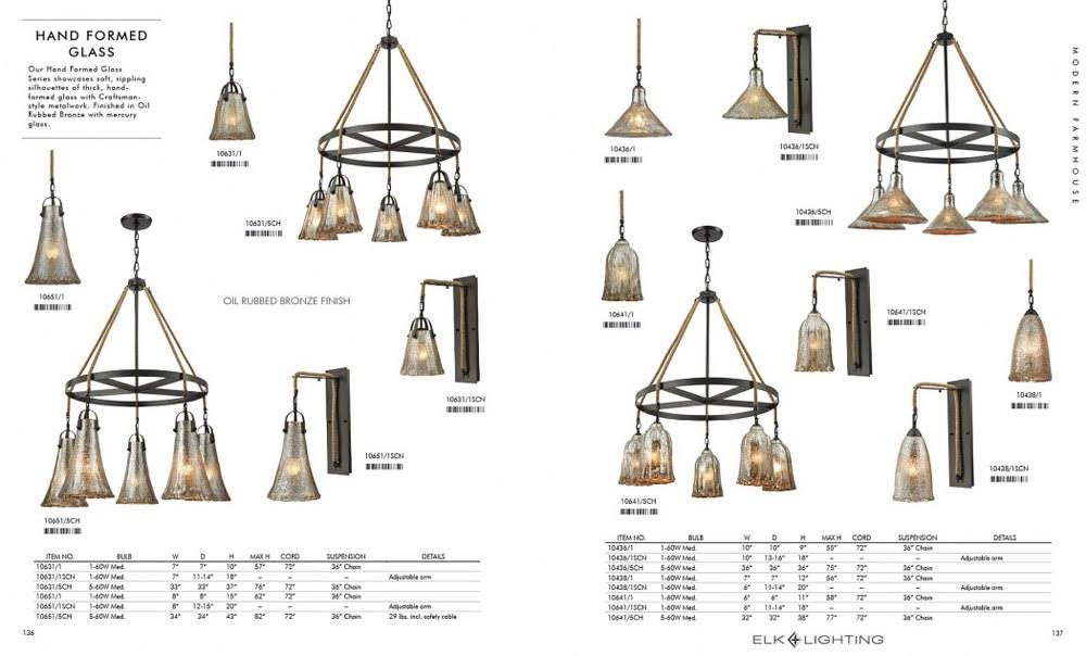 Oil Rubbed Bronze Glass Pendant Light D369