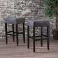 Dark Charcoal Fabric Backless Barstools Set of 2 F26789