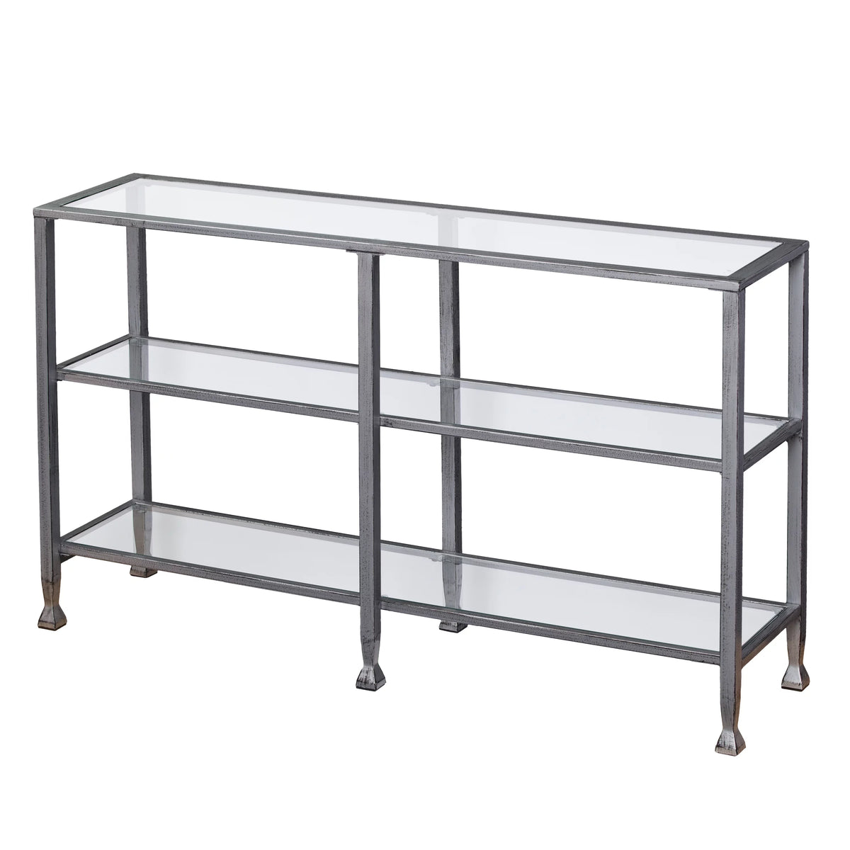 Metal Glass 3-Tier Console Table W558