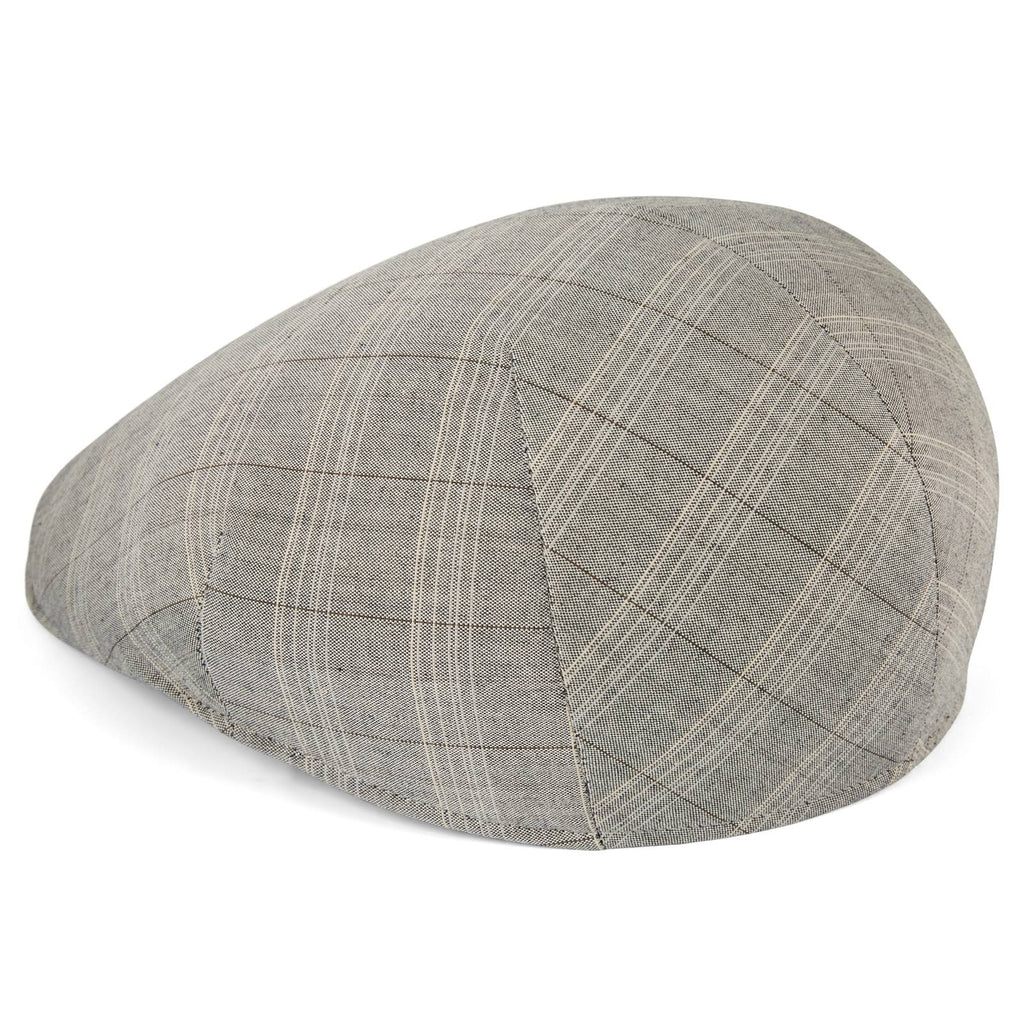 Grey Plaid Flat Cap J247