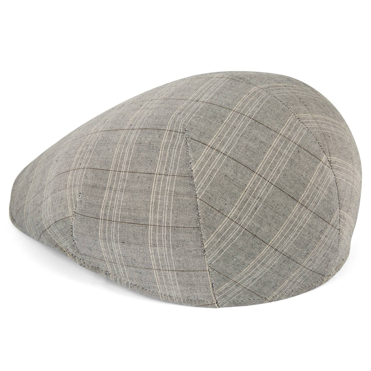 Grey Plaid Flat Cap J247