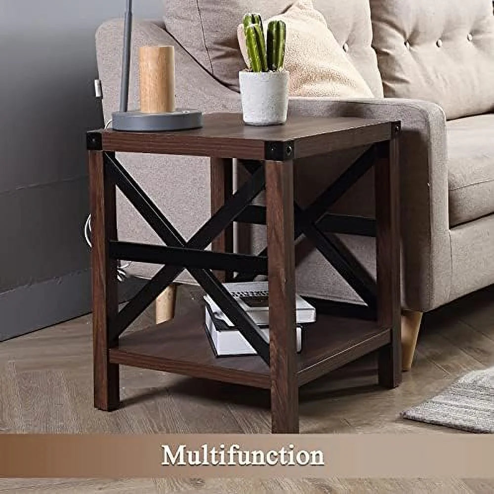 Rustic Wood End Table I64717