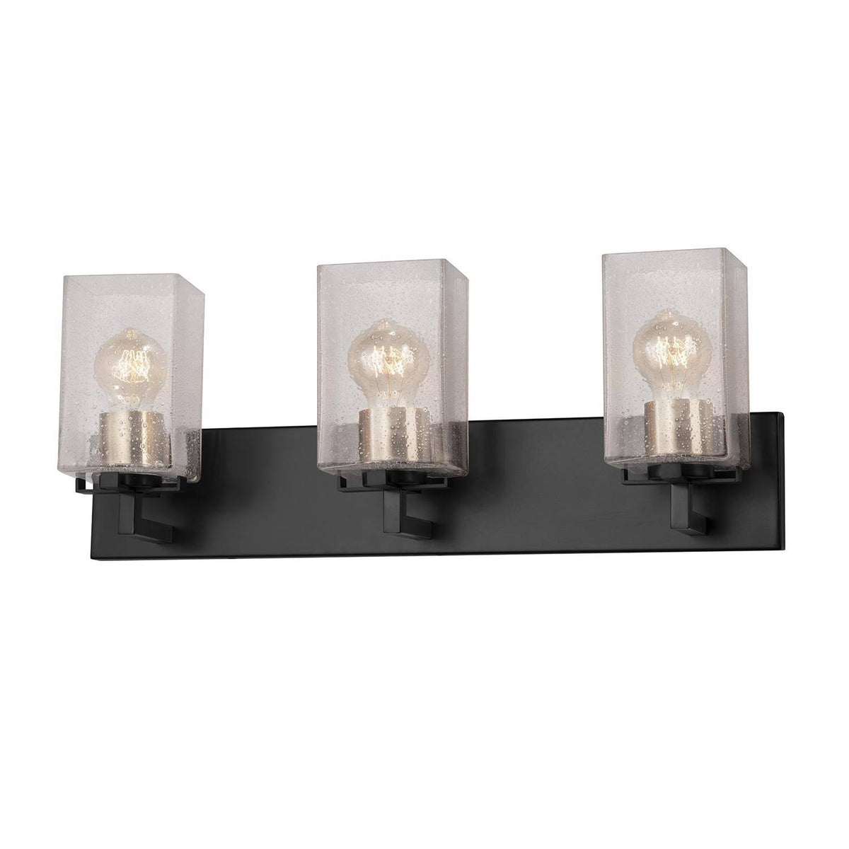 3 Light Bath Bar Matte Black Brass Finish D679