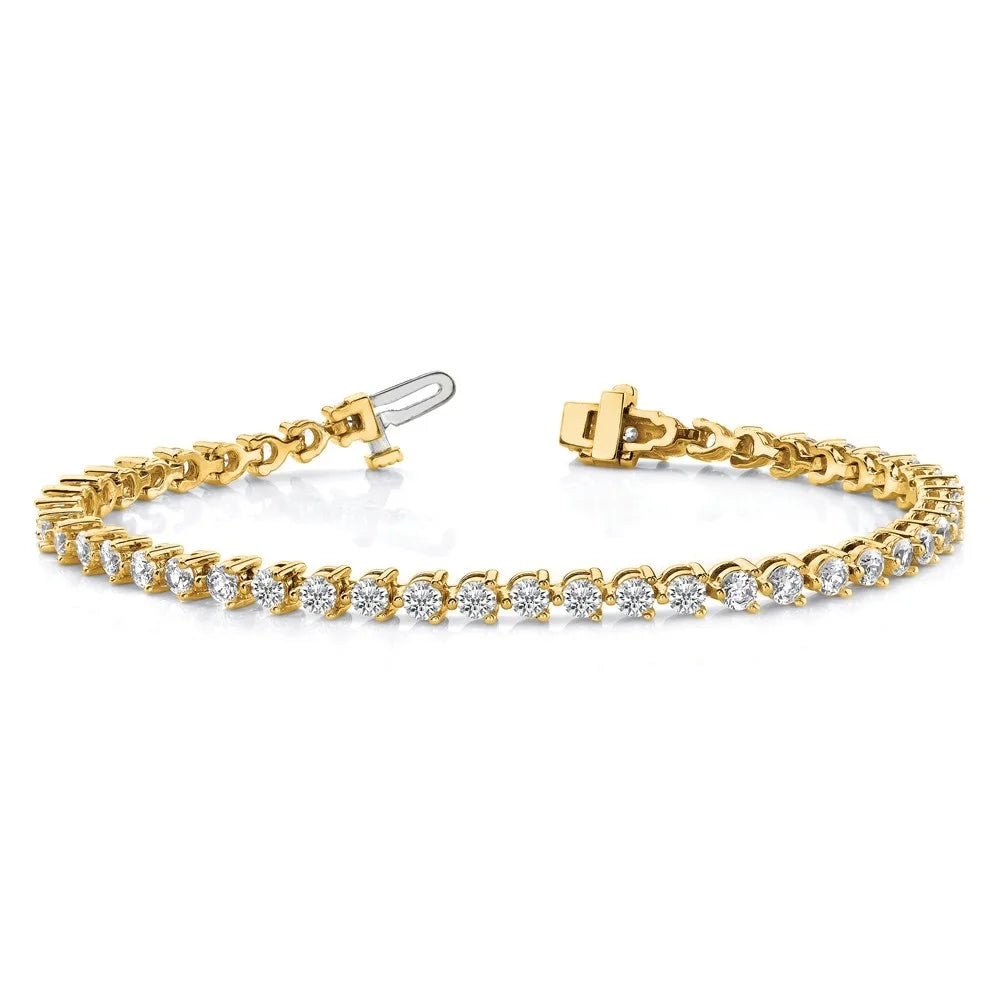 14k Yellow Gold Lab Grown Diamond Tennis Bracelet 7inch S963678