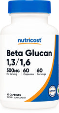 Beta Glucan 500mg 60 Vegetarian Capsules Gluten Free Non-GMO S58602