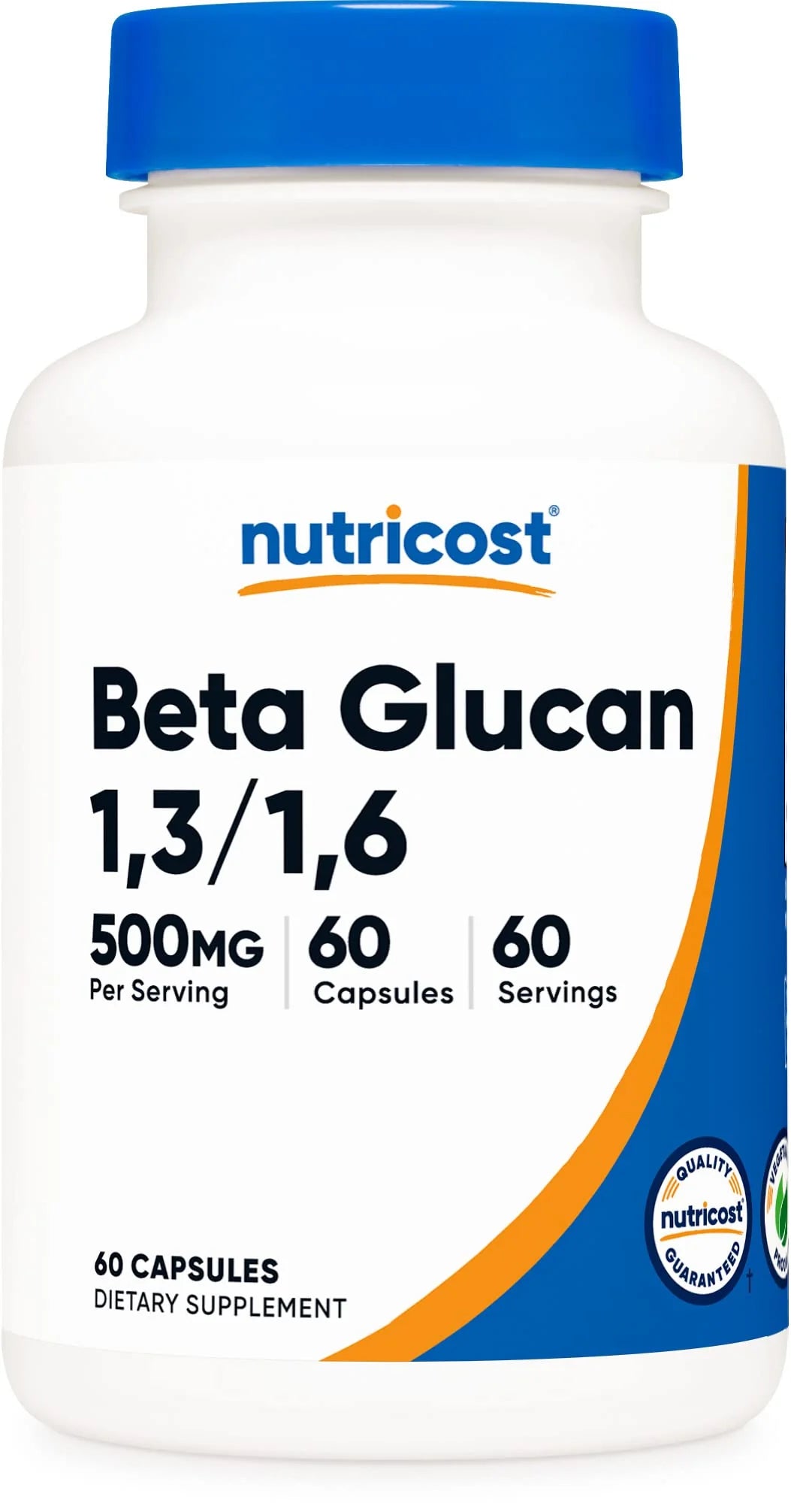Beta Glucan 500mg 60 Vegetarian Capsules Gluten Free Non-GMO S58602