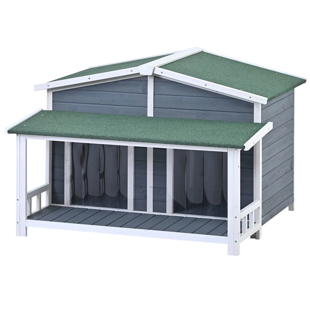47" Large Wooden Dog House Outdoor Z631458