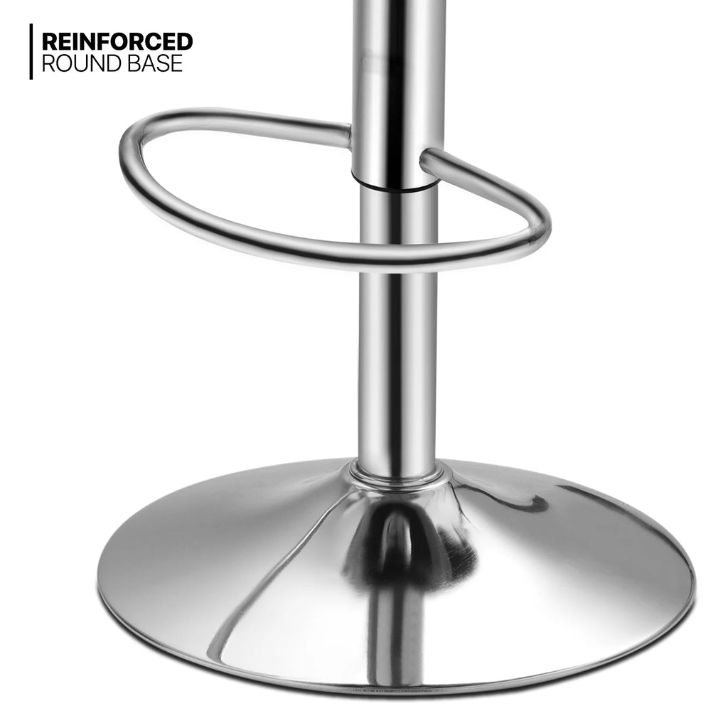Set of 4 Grey Faux Leather Swivel Bar Stools E507249