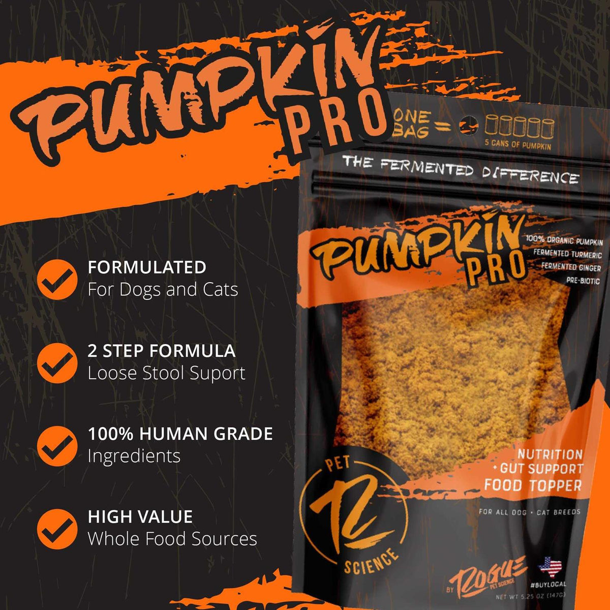 Pumpkin Dog Food Topper B305