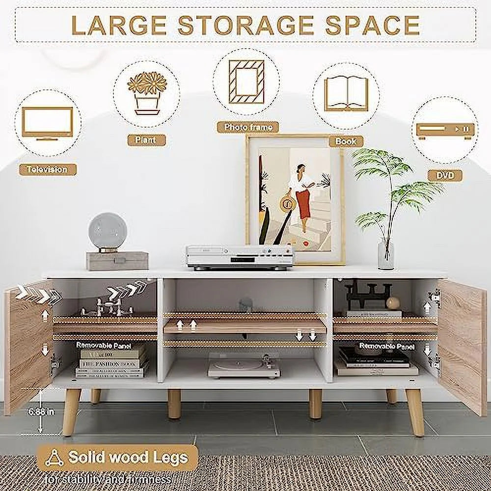 Black Walnut TV Stand with Push Up Doors C918