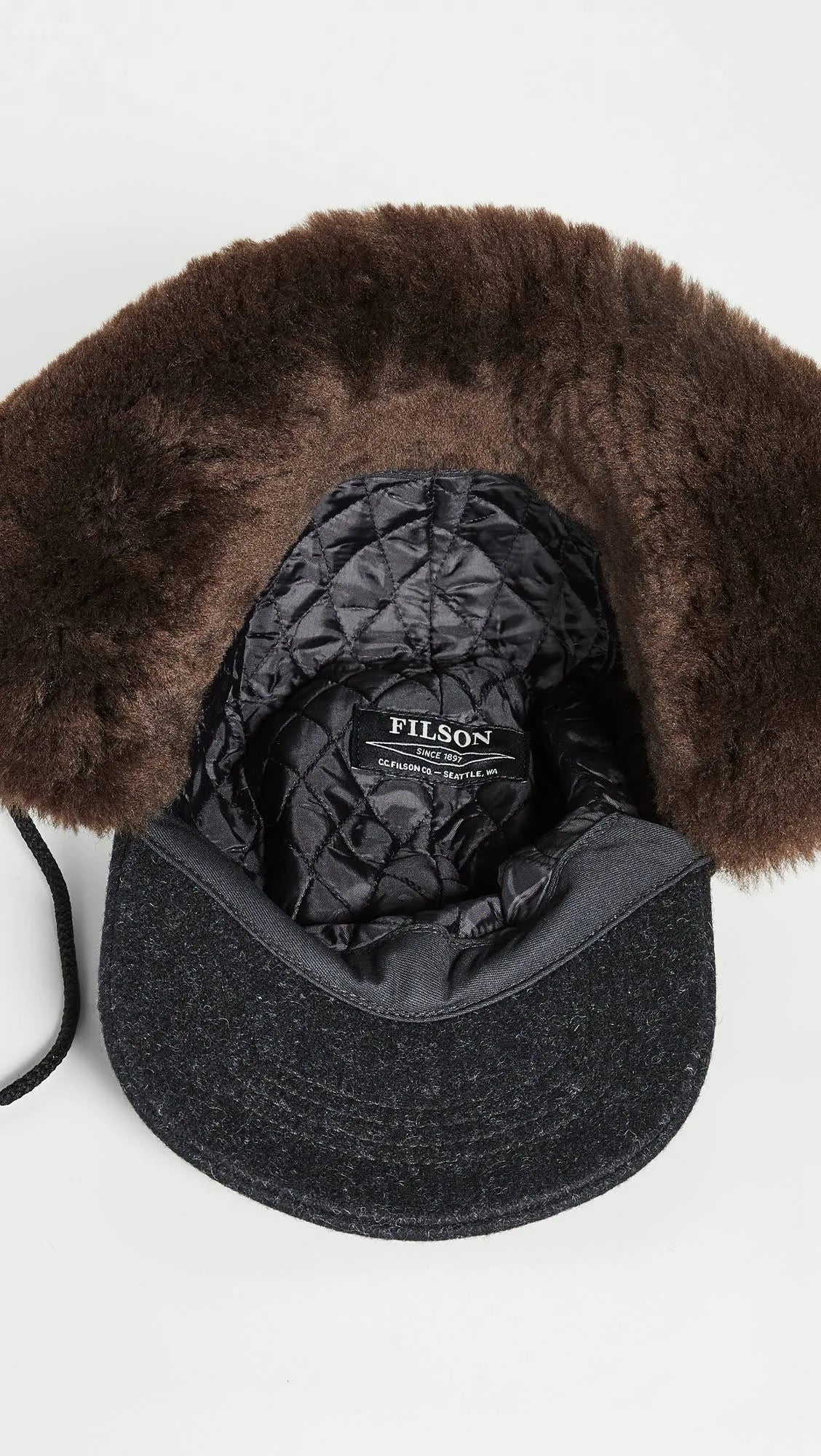 Charcoal Dark Brown Double Mackinaw Cap Q444