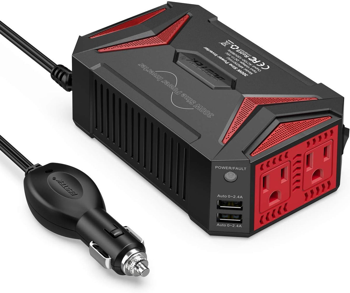 300Watt Pure Sine Wave Power Inverter with Dual 4.2A USB Ports Pack of 2 Y327