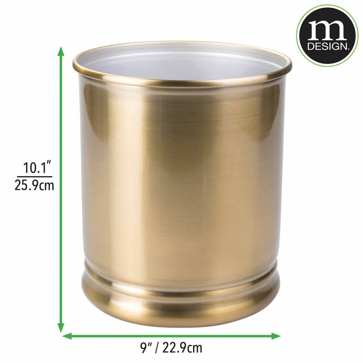 Soft Brass Metal Round Trash Can 2 Pack B691