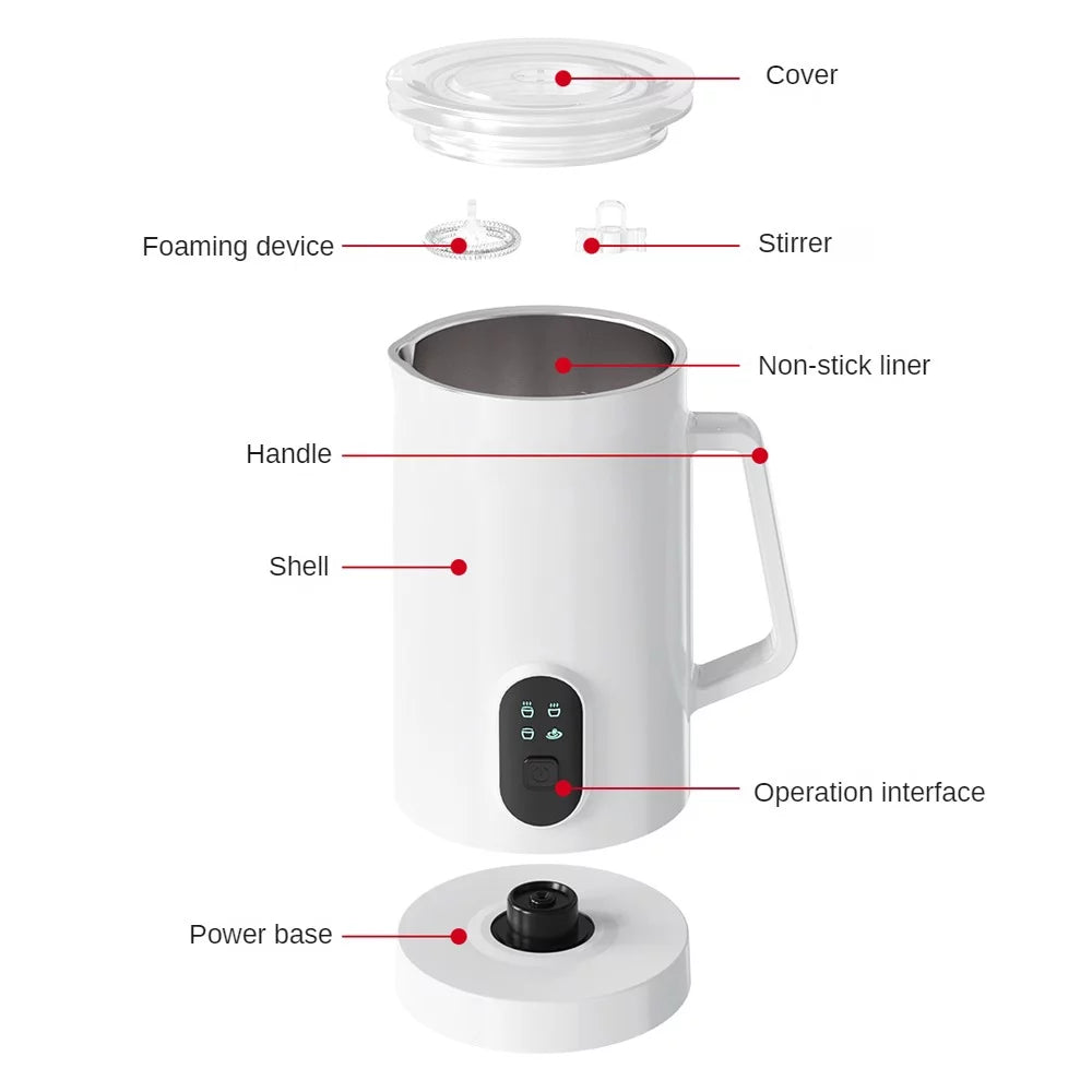 Electric Milk Frother 400W 580ml Stainless Steel A1626