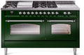 60 Dual Fuel Propane Gas Range Emerald Green Chrome Trim Y92833