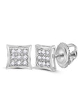 14kt White Gold Diamond Kite Cluster Earrings C43490