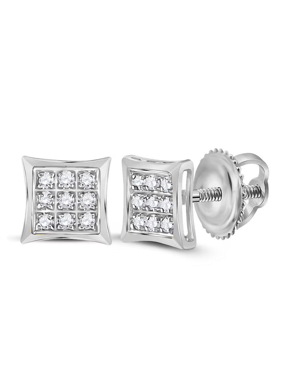 14kt White Gold Diamond Kite Cluster Earrings C43490