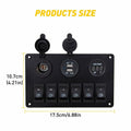 6 Gang Blue LED Rocker Switch Panel W2645