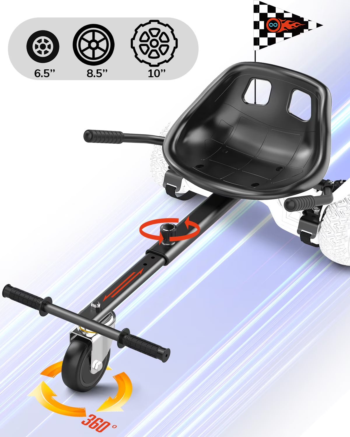 Black Hoverboard Seat Attachment S741