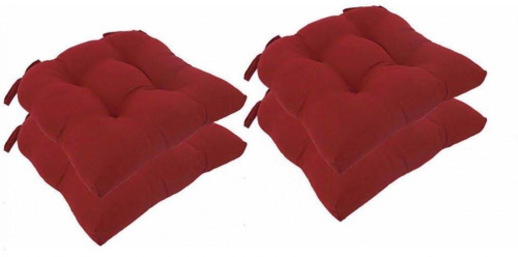 Micro Fiber Chair Pads with Tie Backs, Set of 4 U465471