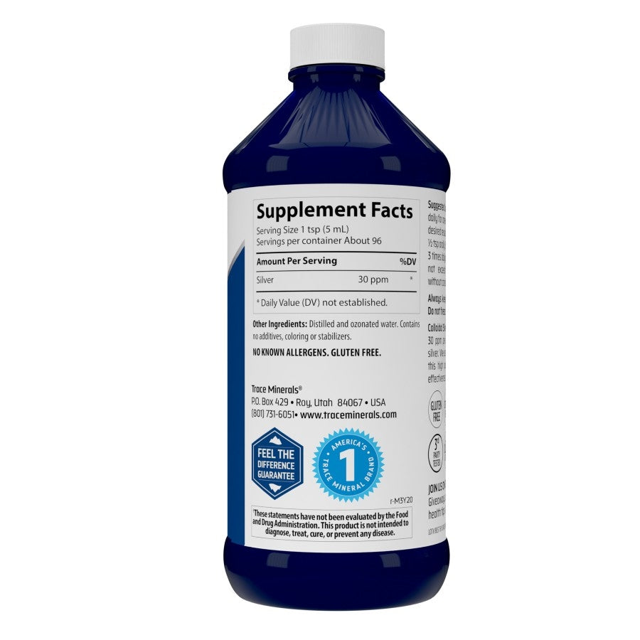 Colloidal Silver Liquid Mineral Supplement, 30 PPM, 16 oz Bottle C854