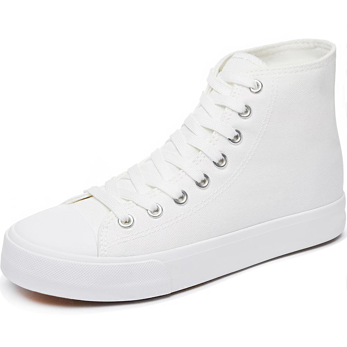 Off-White Canvas High Top Lace-Up Sneakers M75156